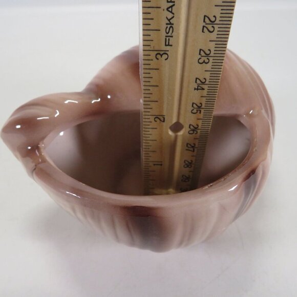 Ceramic Sea Shell Dish - Planter Brown Striped Conch Shell - Picture 10 of 12